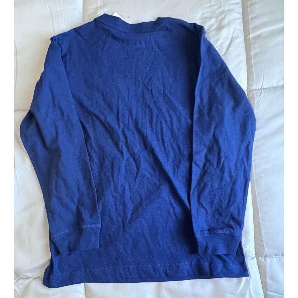 Old Navy Boys S/P 6-7 Blue Long Sleeve Graphic Logo Crew Neck T-Shirt California
